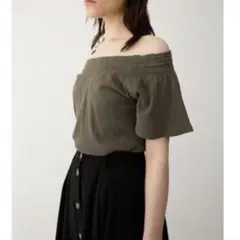 MOUSSY RIB STITCH オフショルダー TOP マウジーのサムネイル