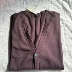 ユニクロ　メリノVネックカーディガン　XL ダークパープル 長袖ニット