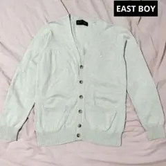 EAST BOY ピンク×アイボリー　コットンカーディガン
