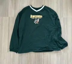 トムとジェリー 長袖Tシャツ ダークグリーン