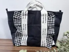 [Handmade]リメイクデニムバッグ◆フリルトート◆a-1