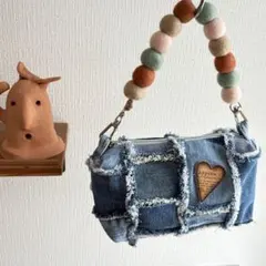 リメイクデニム　パッチワーク　ポーチ2