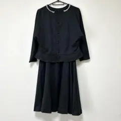 ブラック セットアップ ペイズリー柄 パール 上品 セレモニー フォーマル