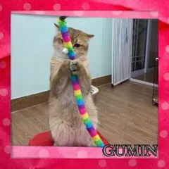 猫じゃらし 2本セット カラフル レインボー おもちゃ 玩具 ロング 鈴 棒なしのサムネイル