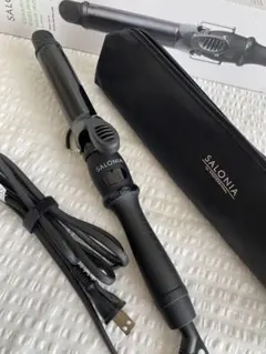 SALONIA 32mm カールアイロン 専用ポーチ付き　ブラック　美品