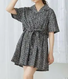 merry jenny flower 2wayトレンチワンピース　花柄Free