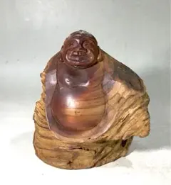 A370紅水晶 布袋尊 置物 木台付 ローズクォーツ パワーストーン - メルカリ