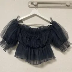 スナイデル　snidel ボリュームギャザーフリルオフショルブラウス