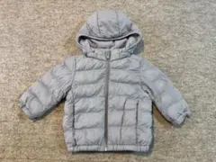 ユニクロ　グレー フード付き中綿ジャケット 80cm