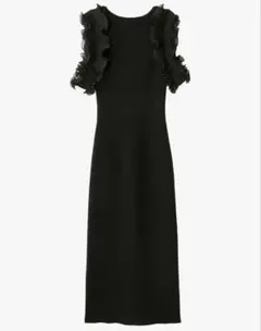 SNIDEL プリーツフリルドッキングワンピース