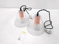 メーカー不明 2個セット ペンダントライト 電球付 ダクトレールタイプ ●のサムネイル