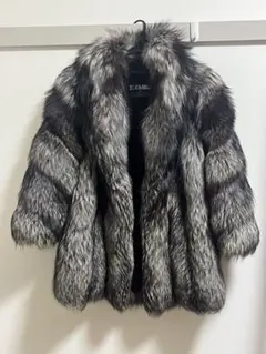 EMBA シルバーフォックス ファーコート 毛皮 銀狐 ハーフコート高級
