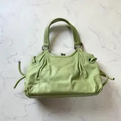 希少モデル✨コーチ アップルグリーン がま口 ハンドバッグ オプアート 