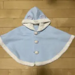赤ちゃんの城　ポンチョ　フリース　くま　水色