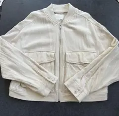 H&M アイボリー ジップアップジャケット M