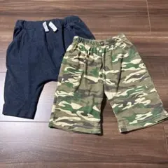 迷彩色　ネイビー　ショートパンツ2枚セット