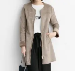 【美品】【URBAN RESEARCH】フェイクムートンノーカラーコート