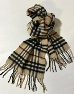 美品 BURBERRY カシミヤ 100% チェックマフラー