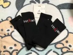 1足分　黒　Supreme Jordan シュプリーム　hanes 靴下　新品