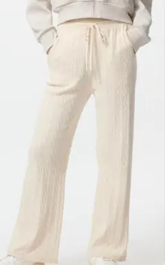 UNIQLO 大人気商品 ウォッシャブルニットケーブルパンツ アイボリー 完売品