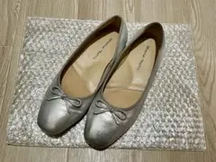 オリエンタルトラフィック　シルバー　フラットシューズ　24.0 跳べるパンプス