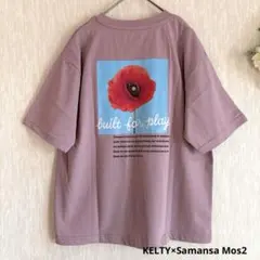 新品【KELTY×Samansa Mos2】フラワープリントTシャツ　ラベンダーのサムネイル