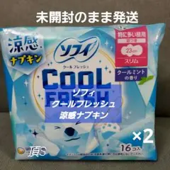 ソフィ　クールフレッシュ　特に多い昼用×2【クールミントの香り】涼感ナプキンのサムネイル