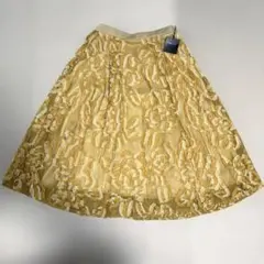新品タグ付き　7-ID concept. イエローレースフレアスカート