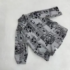 Choui シャツ グレー 花柄 長袖 ボタンダウン Lサイズ オシャレ