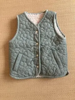 breeze*お花キルトリバーシブルベスト 100