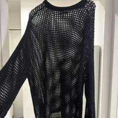 CLEL メッシュデザイン ブラックニット 長袖