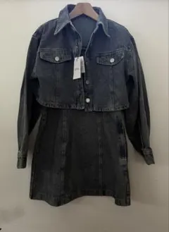 GRL グレー デニムジャケット・ドレスセット