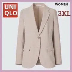超美品★UNIQLO ユニクロ 感動ジャケット ベージュ 3XL 大きいサイズ