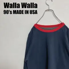 Walla WallaリバーシブルUSA製90sロンTシャツ長袖Mワラワラ米国製