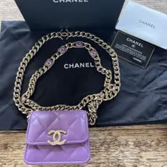CHANEL パープル　ミニショルダー　バッグ