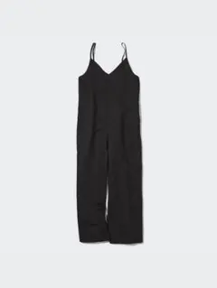 UNIQLO サイズL リネン混紡 ブラック オーバーオール