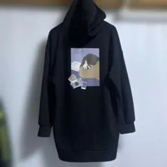 バックプリント パーカー ブラック