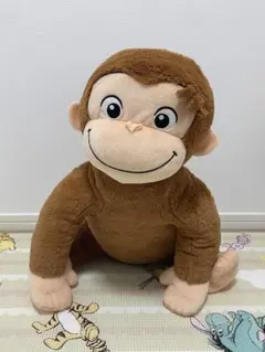 早い者勝ち】おさるのジョージギガジャンボペロリぬいぐるみSnowMan