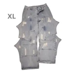 ドラキュラデニム　XL ダメージ加工 ワイドレッグデニム バギーデニム　y2k