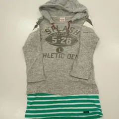 Denim Dungaree フード付きワンピース M