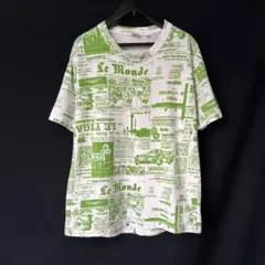 NEWSPAPER PATTERN Tシャツ ヴィンテージ