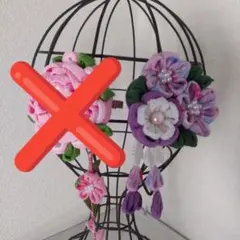 ちりめん　つまみ細工　髪飾り