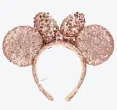ミッキー耳カチューシャ ピンクゴールド スパンコール