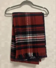 シューラルー赤と紺のチェック マフラー