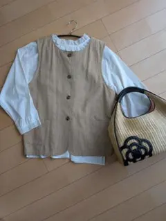 Samansa Mos2フリルネックブラウス《タグ付》