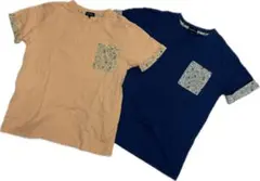 美品！グリーンレーベルリラクシング　花柄ポケット Tシャツ2枚セット 150