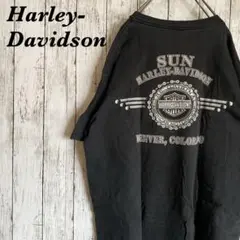 【希少】ハーレーダビッドソン 半袖 Tシャツ 両面プリント ブラック XL 古着