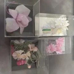 ピンクの花飾り 4本セット