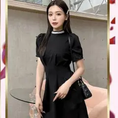 ビジューネックワンピース