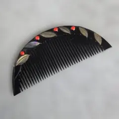 アンティーク　鼈甲風　櫛　螺鈿　し9　簪　着物　骨董　江戸　明治　和装　日本髪